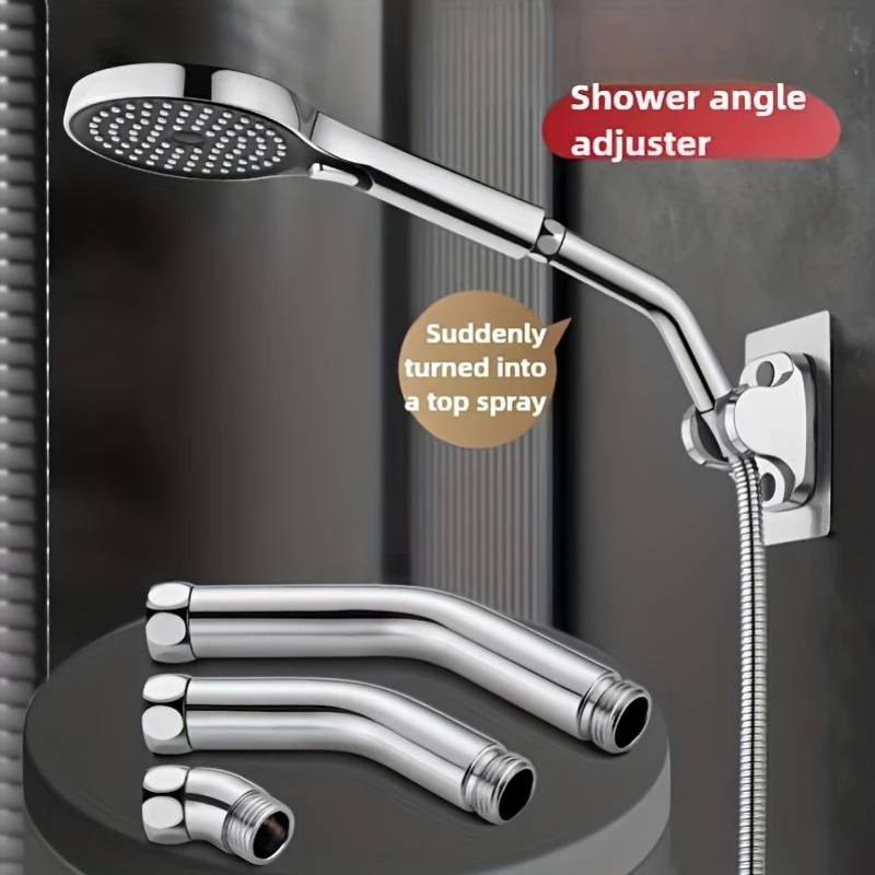 Stainless Steel Shower Head Elbow Adapter 135° Elbow Handheld Shower G1/2 Universal Interface Handheld Showerhead Angle Adjuster
