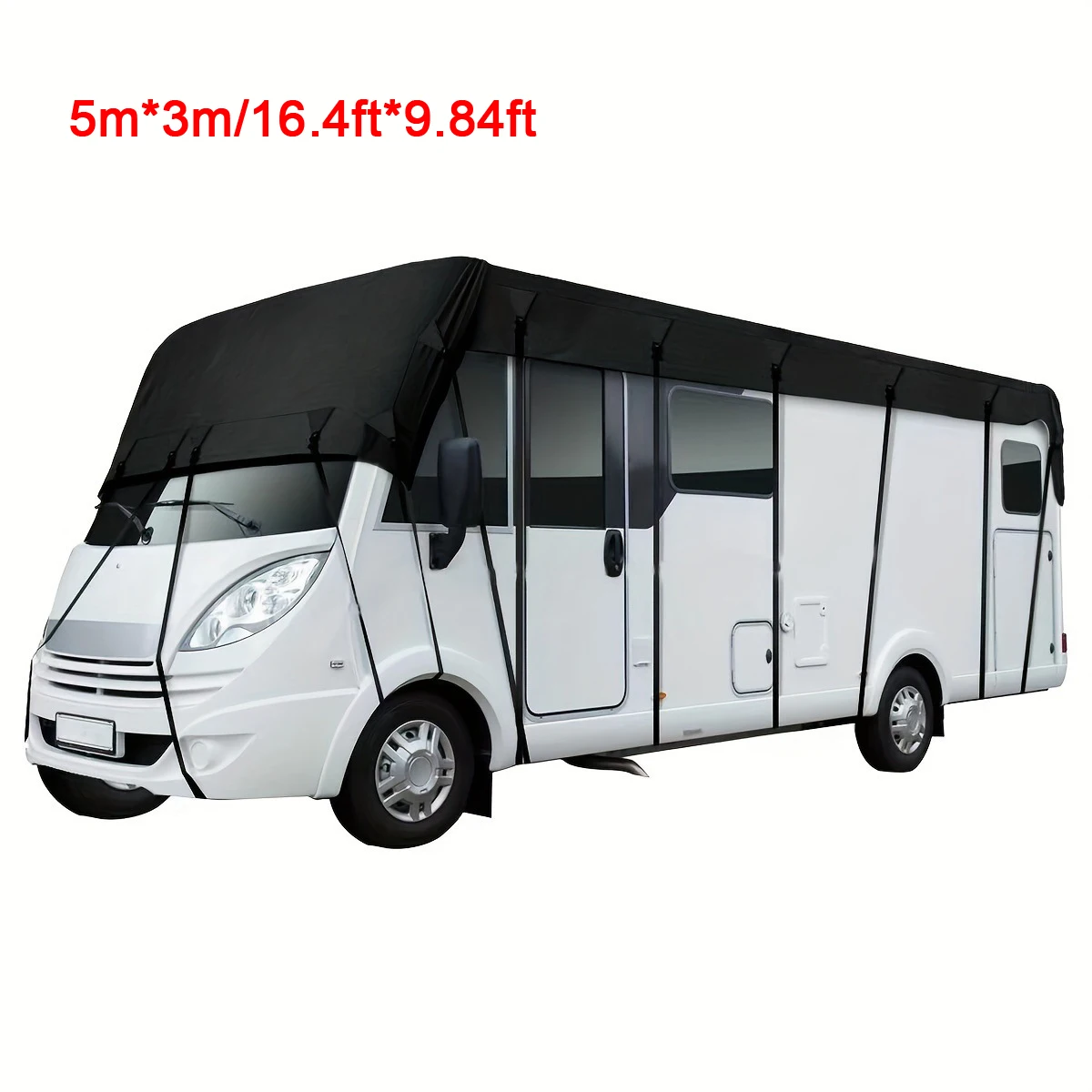 

5m 210D Oxford Cloth RV Roof Protective Cover Foldable,Waterproof Fabric Snow Camping Proof Sunshade UV Resistant 16.4ft*9.84ft