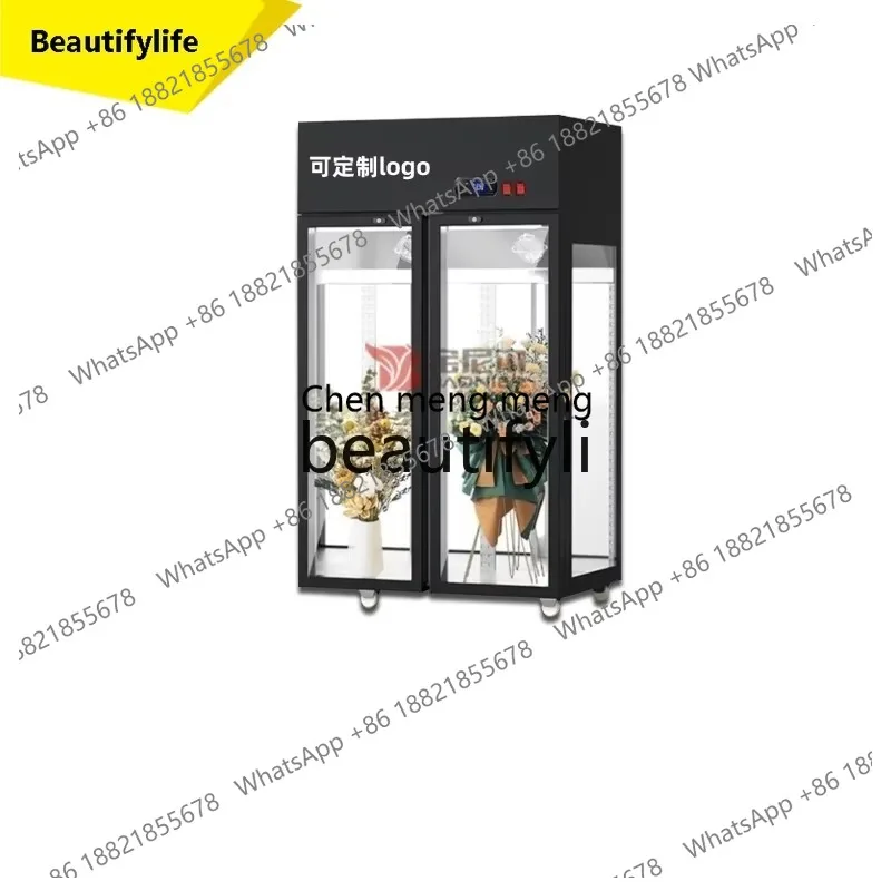Flower Shop Refrigerated Cabinet Large Capacity Flower Art Display Cabinet Three-sided Glass Air-cooled Flower Cabinet ss26