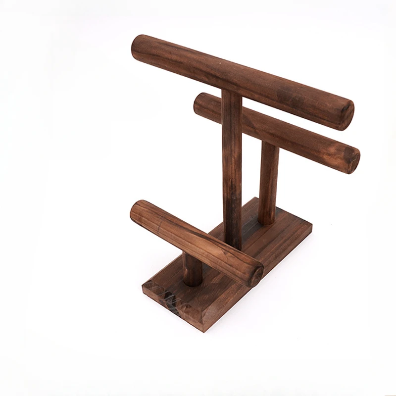 Wooden Jewelry Display Rack Three-layer Bracelet Stand Window Jewelry Display Rack Jewelry Solid Wood Finishing Rack