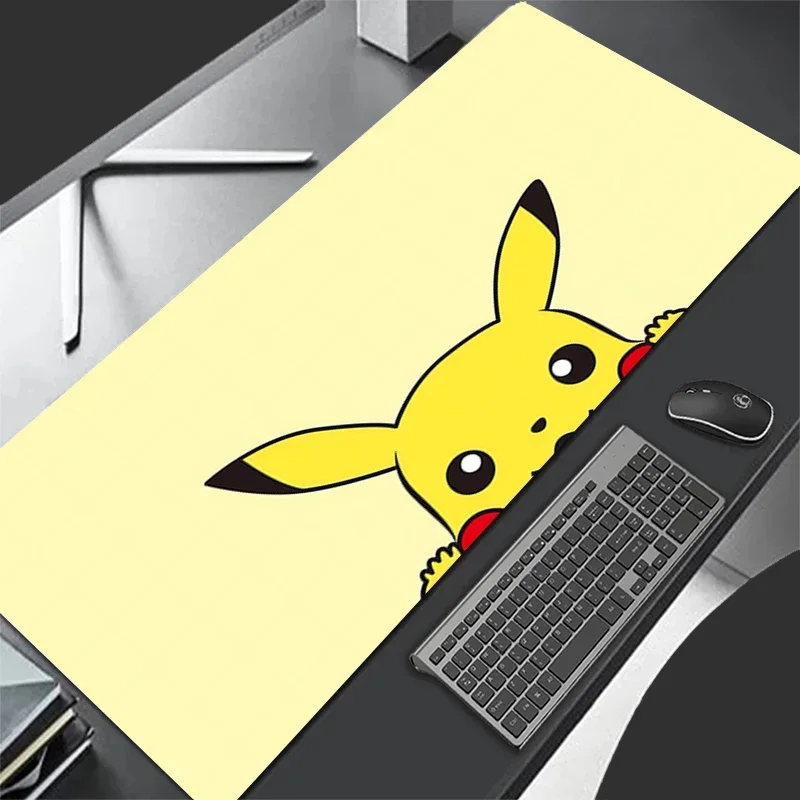 

2025Cool Gaming Mouse Pad 900x450 PC Pikachu Gamer Cabiner Keyboard Rug XXL PokemonS Desktop Mouse Mat Carpet Kawaii Rubber Mous