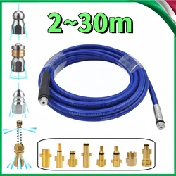2-30m Sewer Drainage Cleaning Hose High-Pressure Cleaning Machine Hose Sewer Spraying Kit Pipeline Cleaning Nozzle For Karcher
