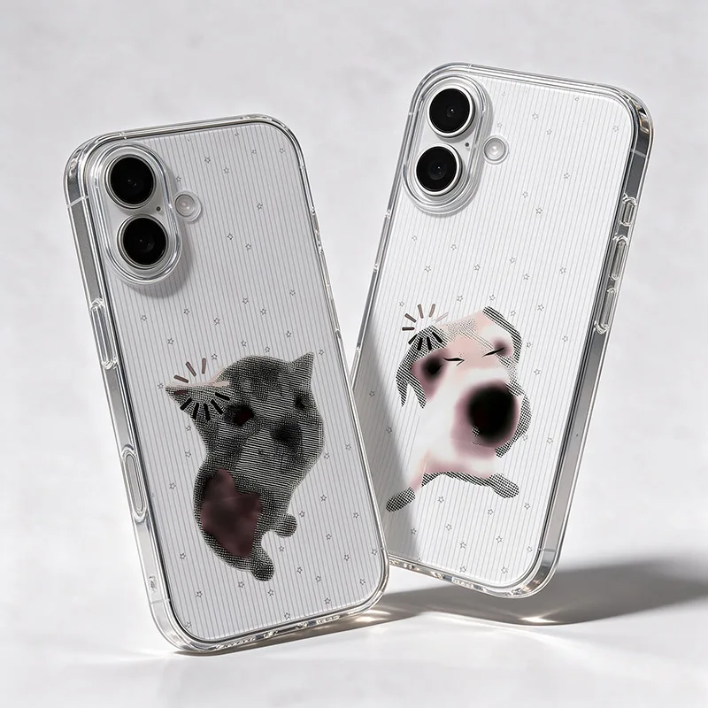 Funny Cat Dog Clear Phone Case For Samsung Galaxy S26 S23 S22 S21 S24 S25 Ultra Plus FE A16 A17 A36 A53 A55 A37 A57 5G Cover