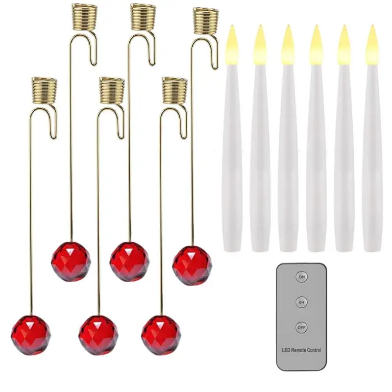 Свечи на батарейках, 6X свеча на батарейках, светодиодная свеча с таймером, рождественские оконные свечи, огни для рождественских вечеринок