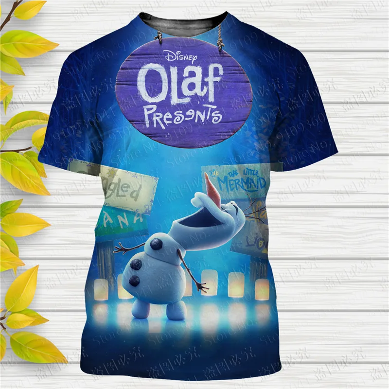 Frozen Cartoon Olaf 3D print Disney t shirt men women Short Sleeve casual style Summer Casual Streetwear Tee Tops Cartoon