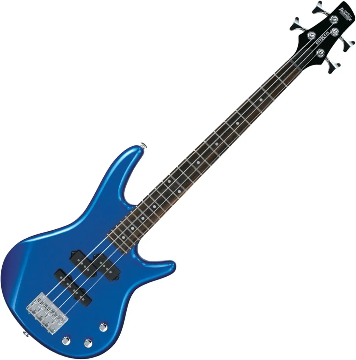 

Compact 4-String Electric Bass Guitar in Starlight Blue, Ideal for Beginners and Travel