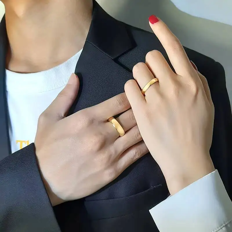 Vnox Engrave Supported Anti Scratch Tungsten Wedding Rings for Women Men Simple Classic Wedding Bands for Couples Basic Jewelry