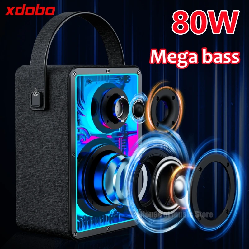 

XDOBO BMTL Memory 1972 Bluetooth Speaker 80W High-power Outdoor Esports Speaker Household Small Portable Wireless Card Subwoofer