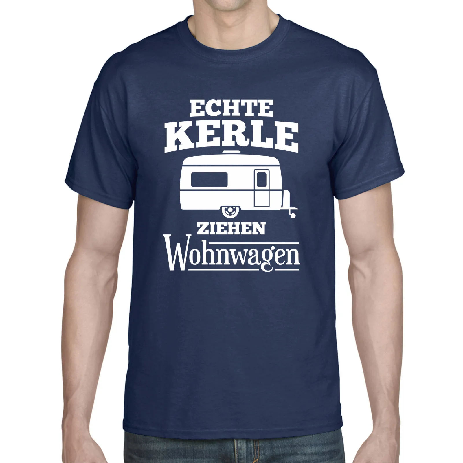 VRAIS HOMMES PORTENT T-SHIRT CAMPING CARAVANE Vacances Amusement Drôle Comédie