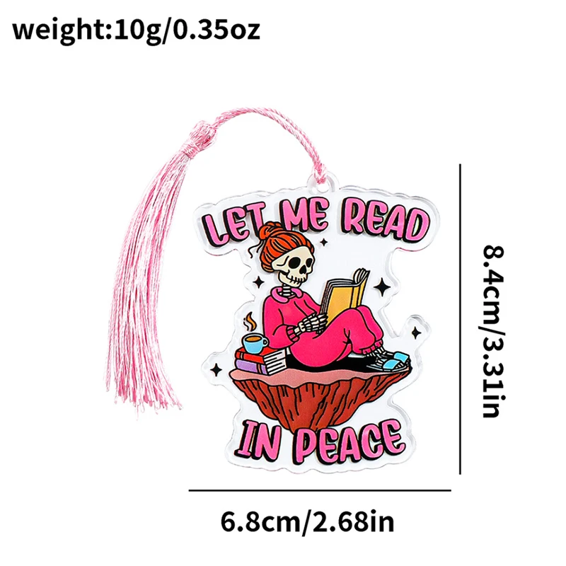 1개 재미있는 해골 책갈피 독서 마커 아크릴 북마크 친구 소녀 교사 어린이 문구 학교 용품
