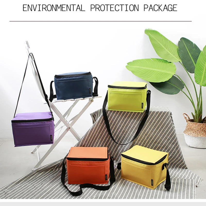 SANNE 5L New Solid Color Lunch Bag Waterproof Oxford Cloth Thickened Insulated Cooler Bag Outdoor Picnic Bag Work bent Box