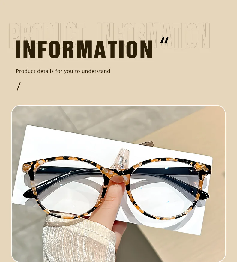 Ultraleichte Anti-Blaulicht-Lesebrille für Damen, modische bedruckte hochauflösende Lesebrille + 100 bis + 400 – Detail 6