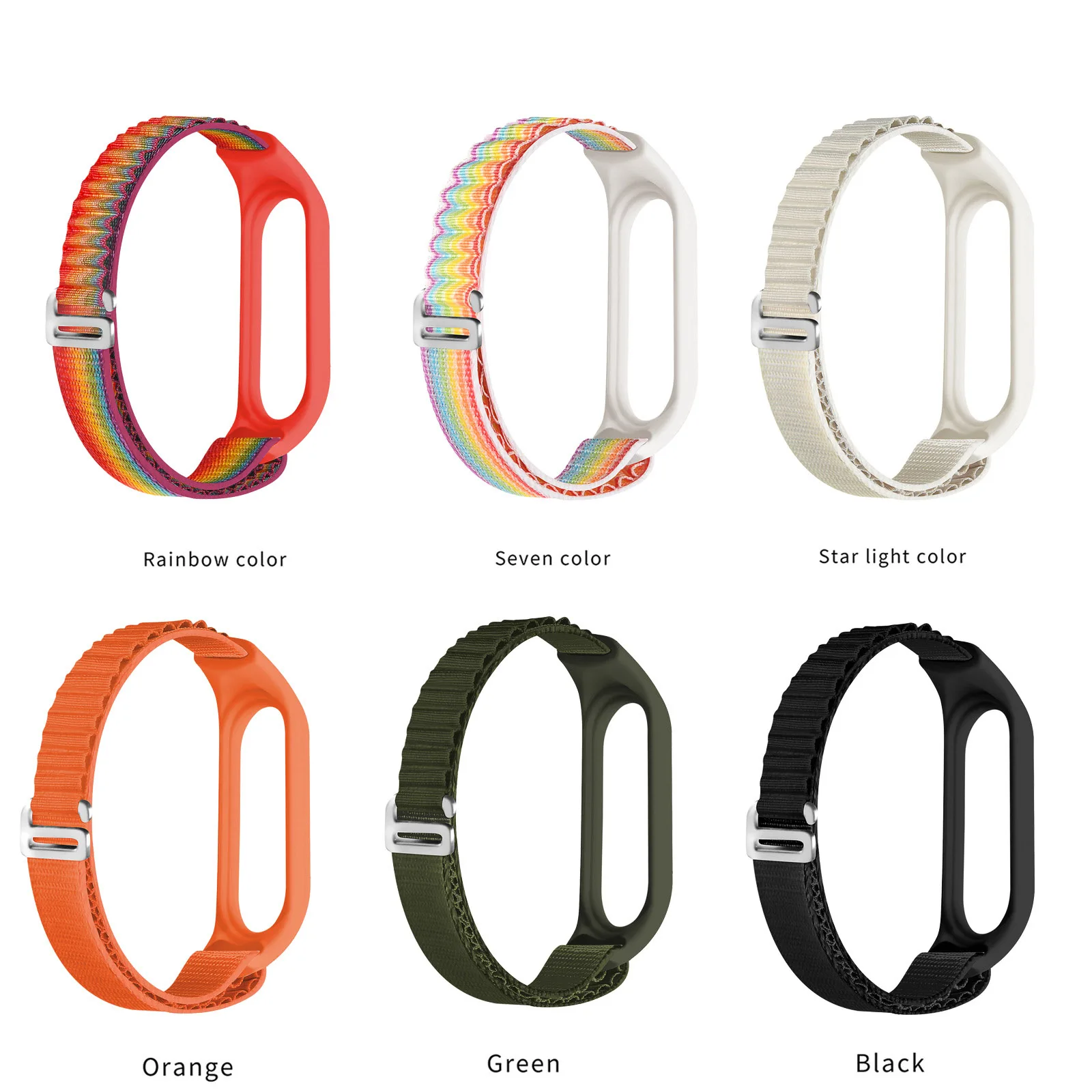 Nylon Watch Strap for Xiaomi Mi Band 7 6 5 4 3 Replacement Wristband Compatible with Amazfit Band 5 Breathable Bracelet