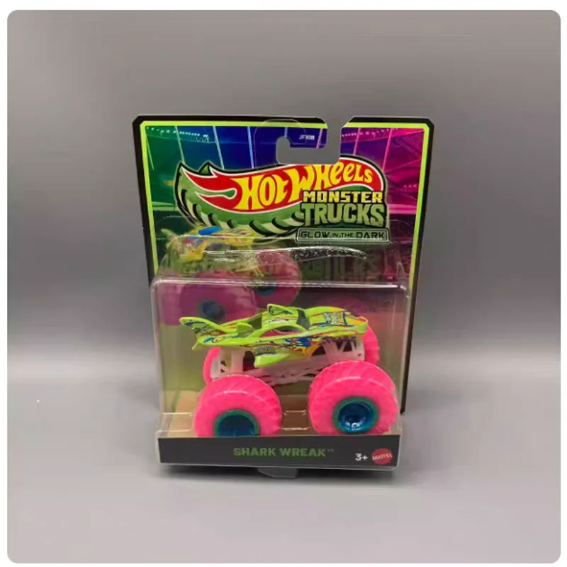 

New Sale Original Hot Wheels Monster Truck Glow In The Dark Serise Die Cast Model Car Decoration Collection Surprise Toys Gifts