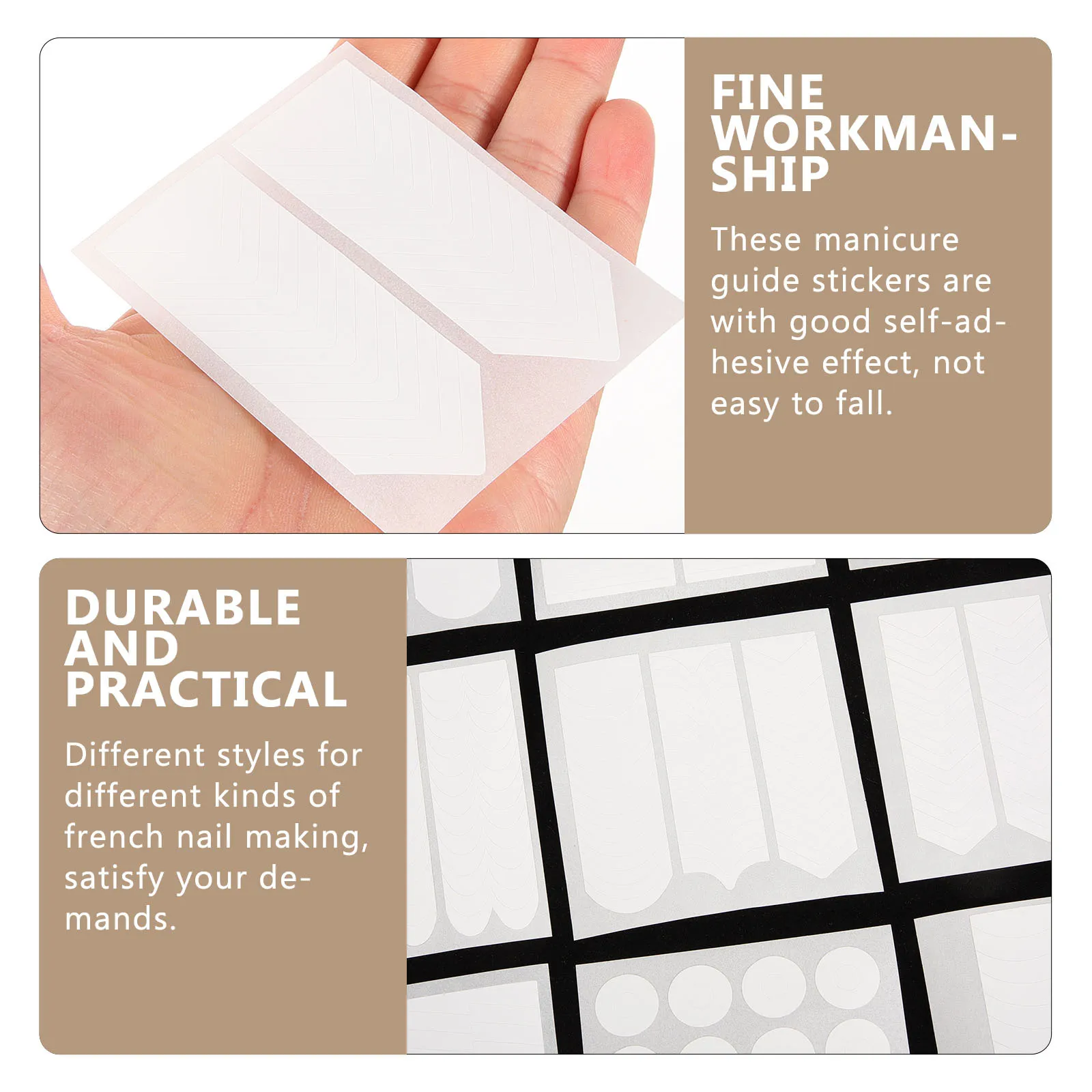 

18 Sheets French Nail Guide Stickers DIY Manicure Tools Easy to Apply Nail Art Decorating Supplies French Manicure Strips