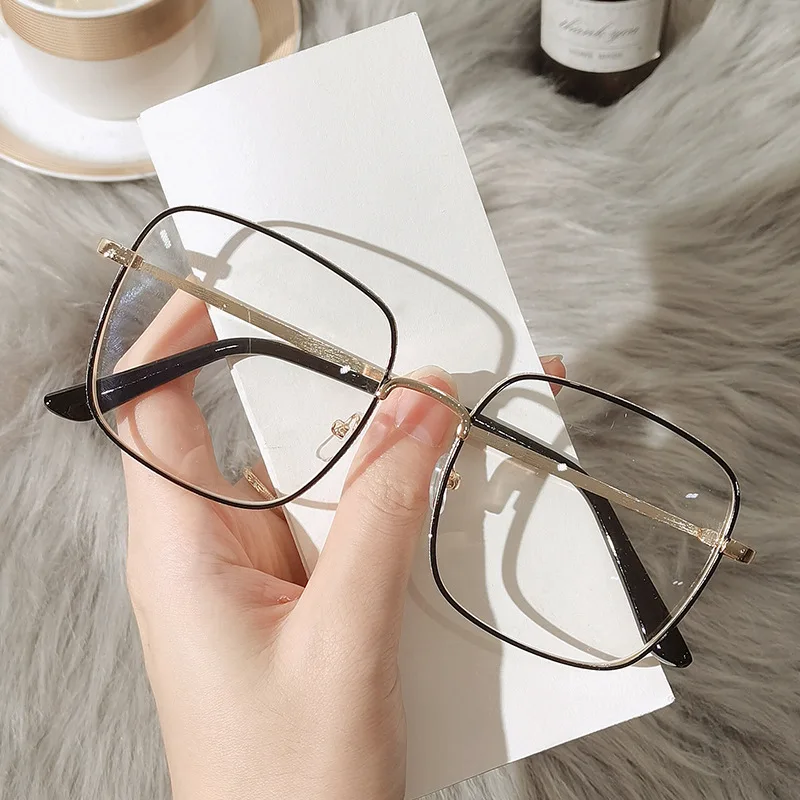 إطار كبير قصر النظر نظارات جديدة عصرية الضوء الأزرق حجب النظارات الرجال النساء مربع كبير الانتهاء بالقرب من البصر نظارات 0 إلى-6.0