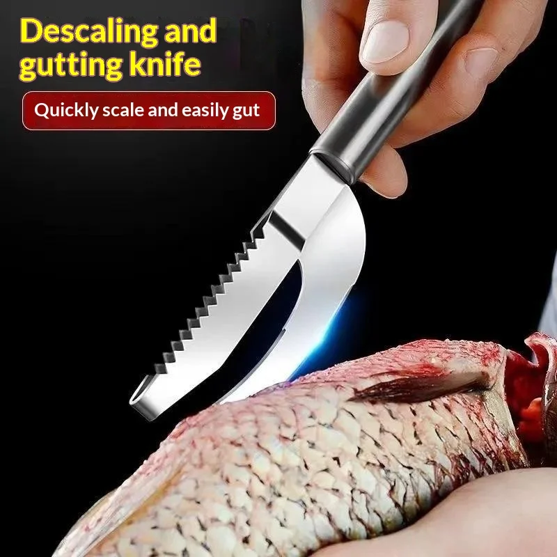 3 in 1  Fish Scale  Scraper Cutter Digging Tool for Fast Efficient Seafood Cleaning in Home Kitchen 1/2pcs