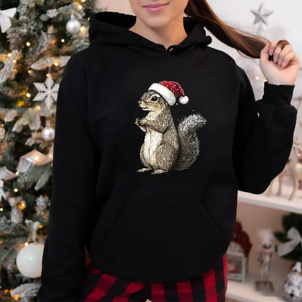 Leuke kerst dierenprint hoodie dames nieuwe hoogwaardige kerst harajuku sweatshirt tops