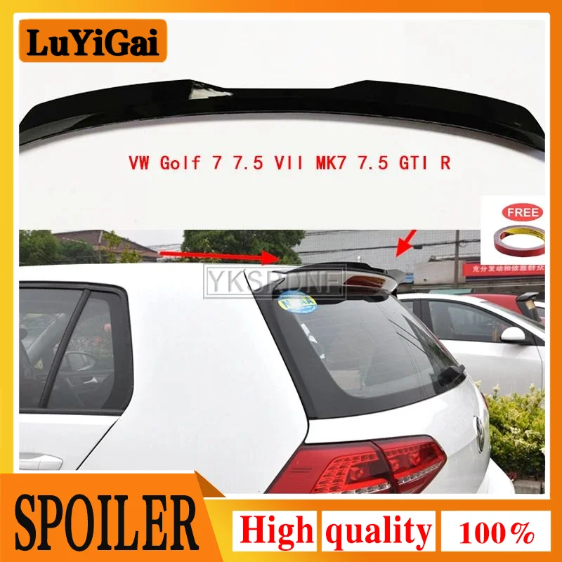 Gloss Black Maxton Style Carbon Fiber Style Rear Roof Spoiler For Volkswagen Golf 7/7.5 GTI R 2013-2020