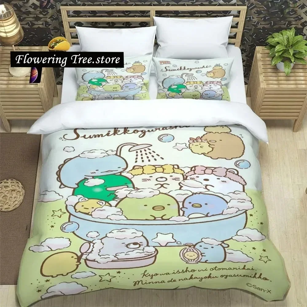 

S-Sumikko Gurashi Printed Sheets Quilt Covers Bedding Dormitory Sheets Bedding Set Soft Warm Bedding Set
