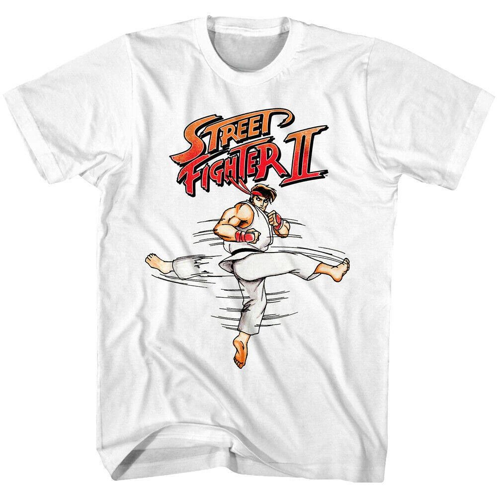 New Street Fighter - Retro Classic Japanese Arcade Print 80s Heavyweight Cotton T-Shirt