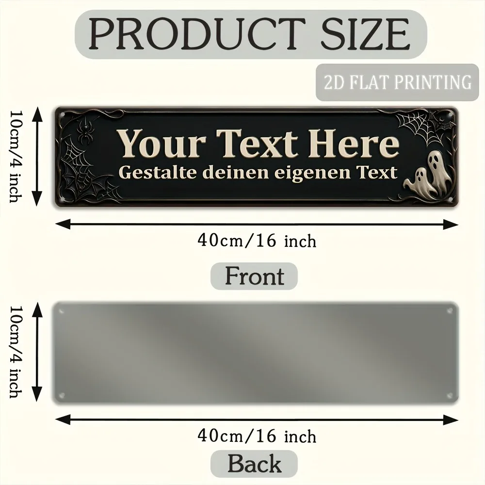 2D Flat Custom Aluminum Street Sign 16×4 Inch Personalized Name Info Indoor Outdoor Multi Style Decor Only