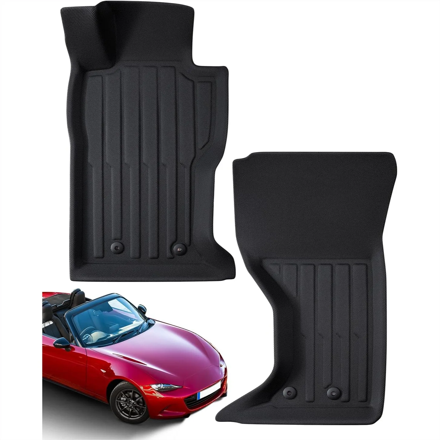 

Custom Floor Mats for Mazda MX5 Miata 2016-2025 & Fiat 124 Spider 2017-2018, All Weather Black Carpet Liners for ND