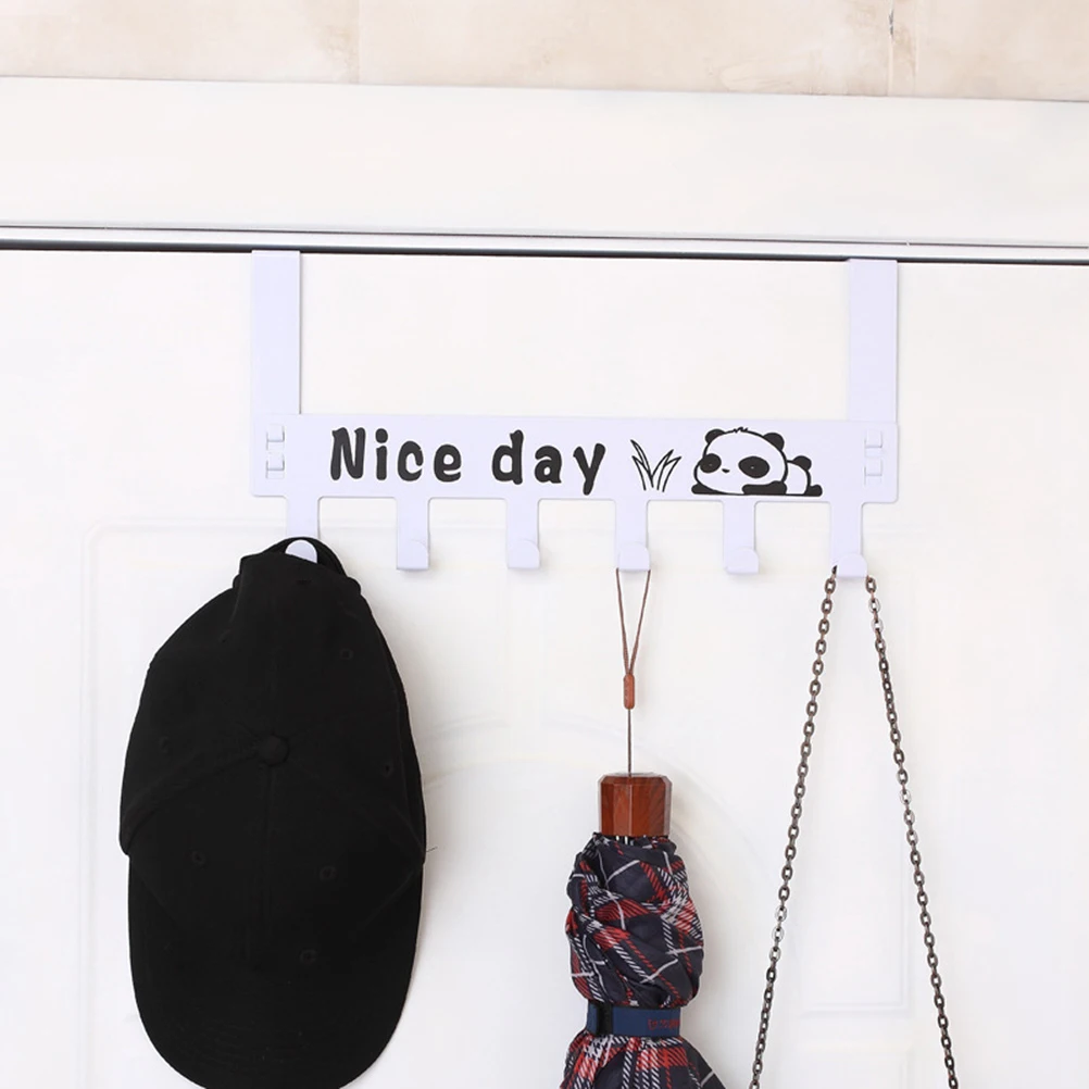 

Over Door Hook Hanger White Metal Storage Rack For 1.5-1.75 Inch Doors Heavy Duty Organizer Holds Coats Hats Bags Scarves