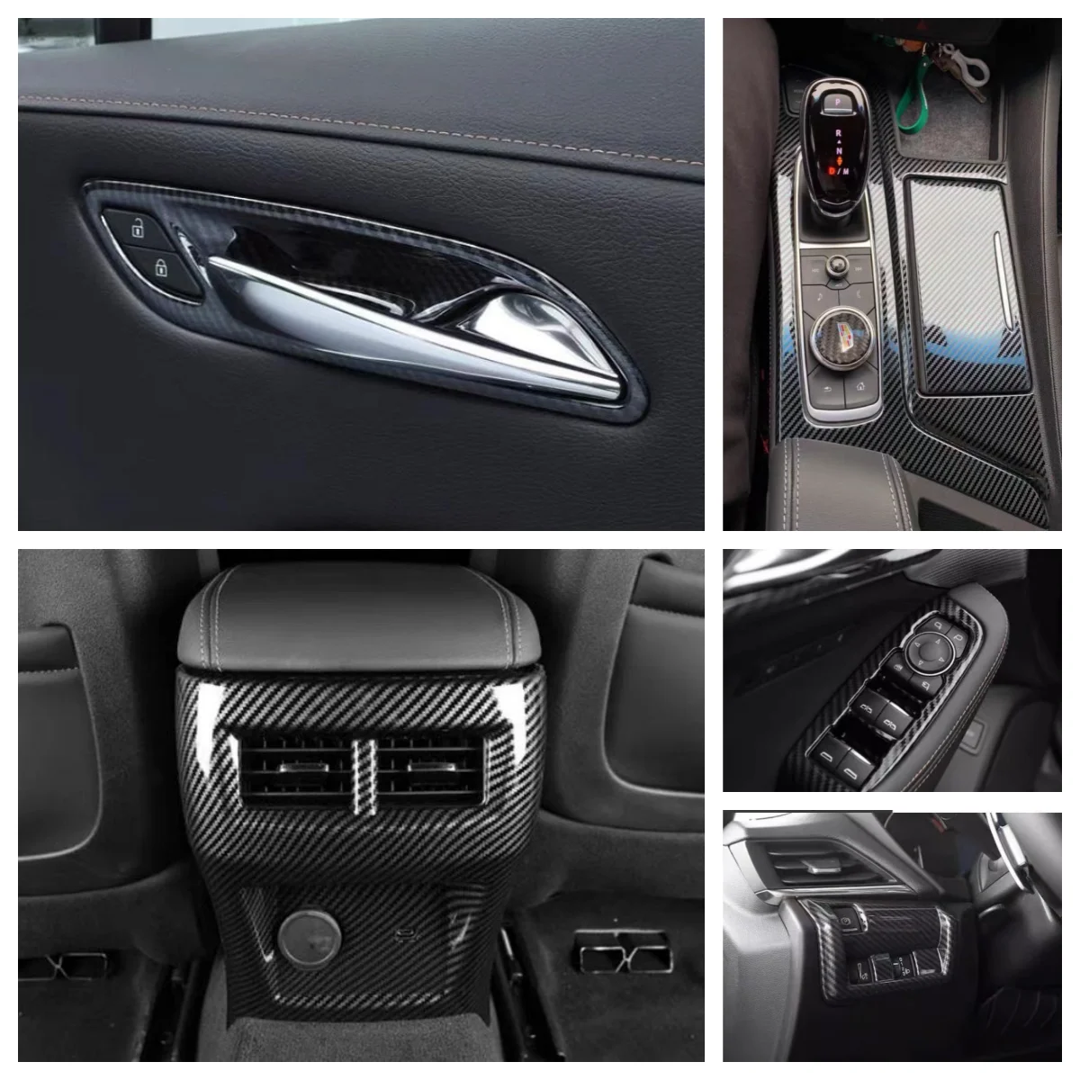

For Cadillac CT5 2020-2022 internal handle/shift frame/glass switch/rear exhaust outlet carbon fiber style interior accessories