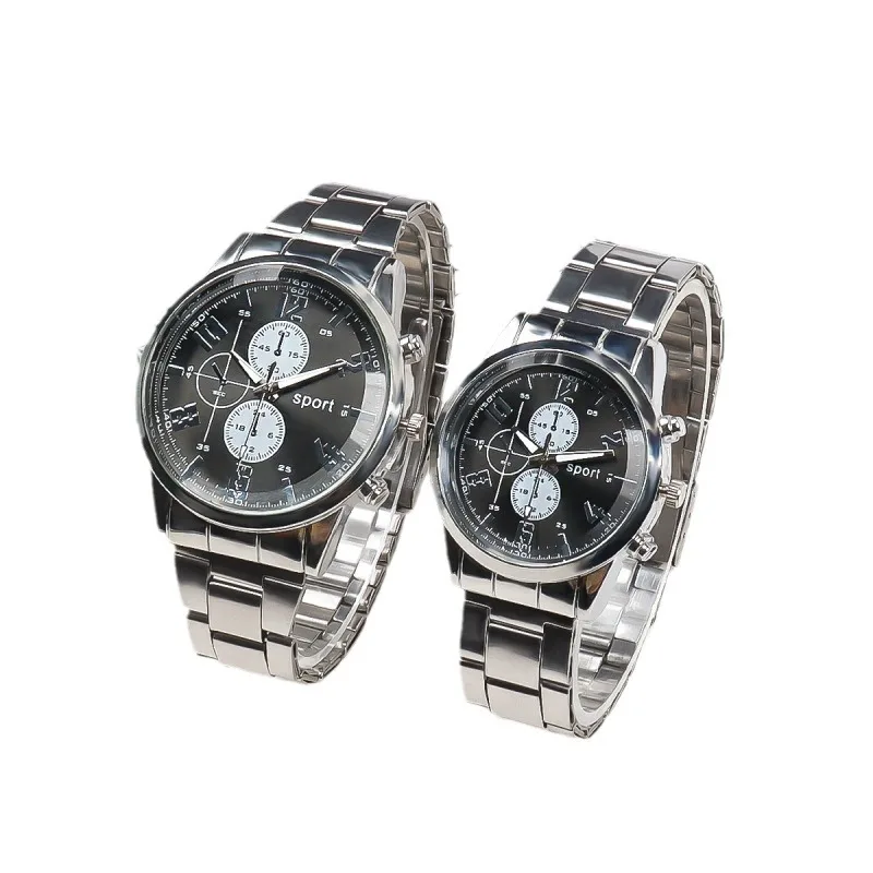 Relojes de pulsera de cuarzo para hombre, correa de acero inoxidable, pantalla de puntero, unidad electrónica, regalo Ideal para amigos