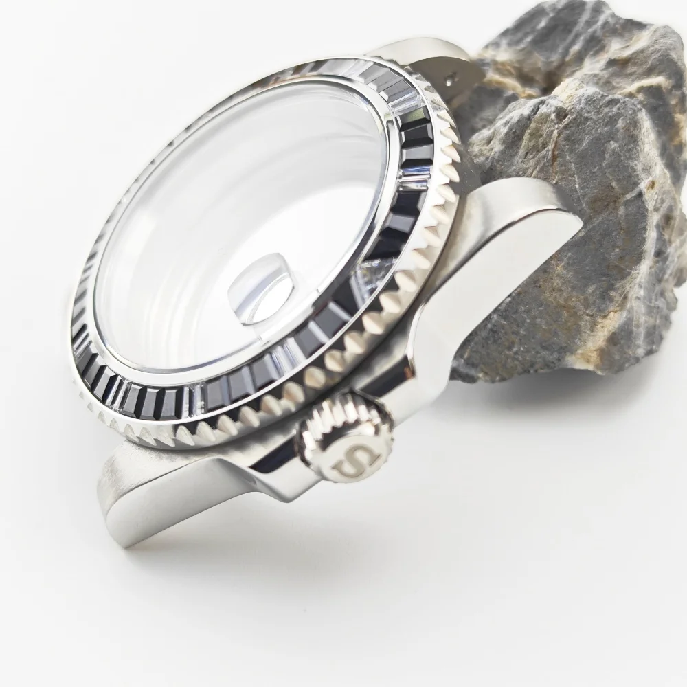 NH35 shell 41mm water ghost shell precision S shell installation NH34 NH38 NH36 diamond inlaid watch modification accessories