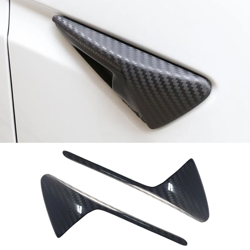 Dry Carbon Fiber Car Side Air Vent Covers Trims For Tesla Model 3 2017 2018 2019 Car Side Door Handle Covers Trims