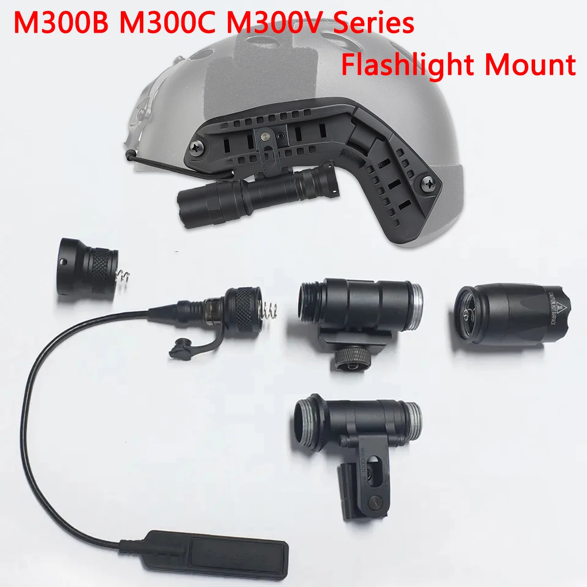 

Surefire M300 Flashlight Helmet Mount For ARC Helmet Picatinny Rail M300B M300C M300V Series Weapon Gun Light Scout Light
