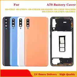 For Samsung Galaxy A70 2019 A705 SM-A705F Middle Frame Plate Bezel A70 Battery Back Cover Rear Door With Camera Lens Replace