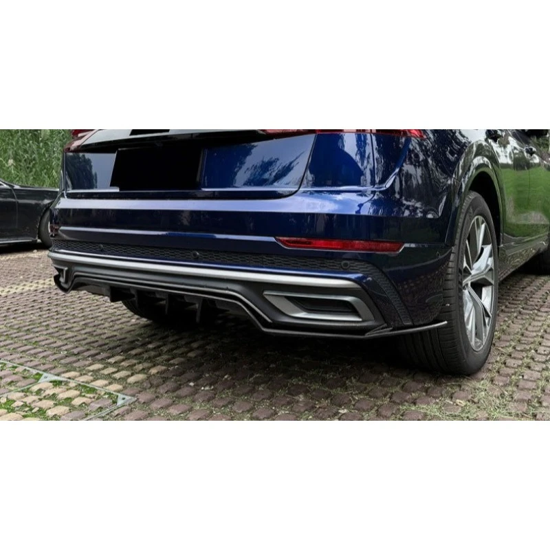 لأودي Q8 4M Sline 2019-2023 3 قطعة الناشر الخلفي الشفة الخلفية سبويلر الزاوية المفسدين تعديل التصميم الخارجي مادة ABS #4