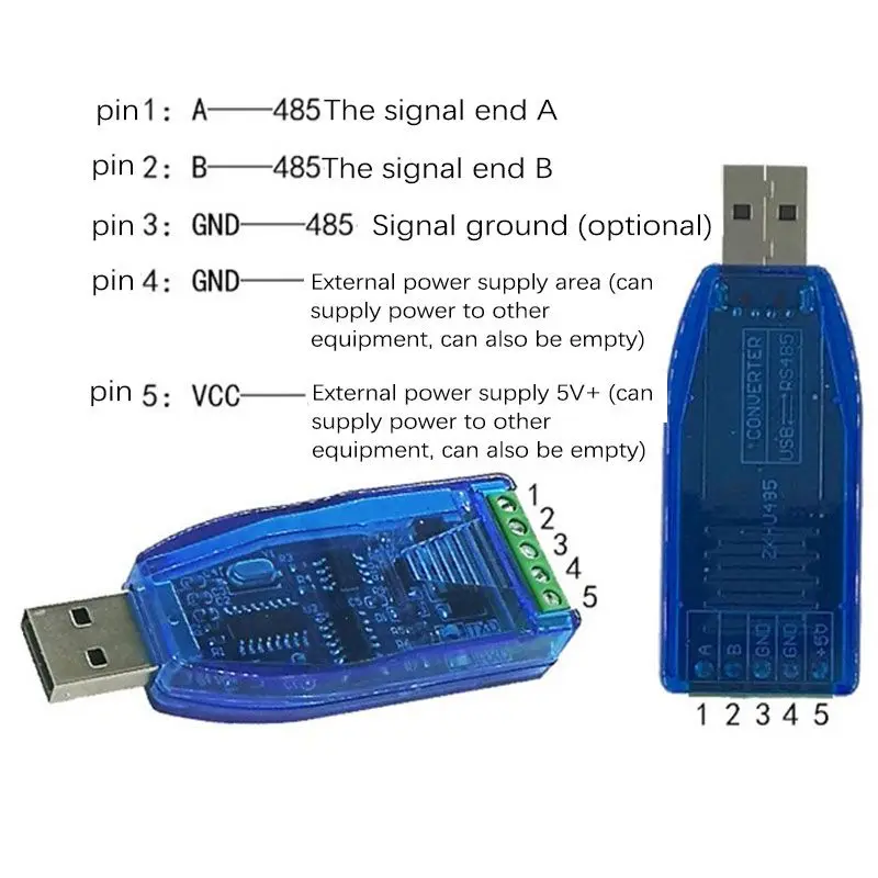 1pc Industrial USB To RS485 422 Converter Upgrade Protection RS485 Converter Compatibility V2.0 Standard RS-485 AConnector