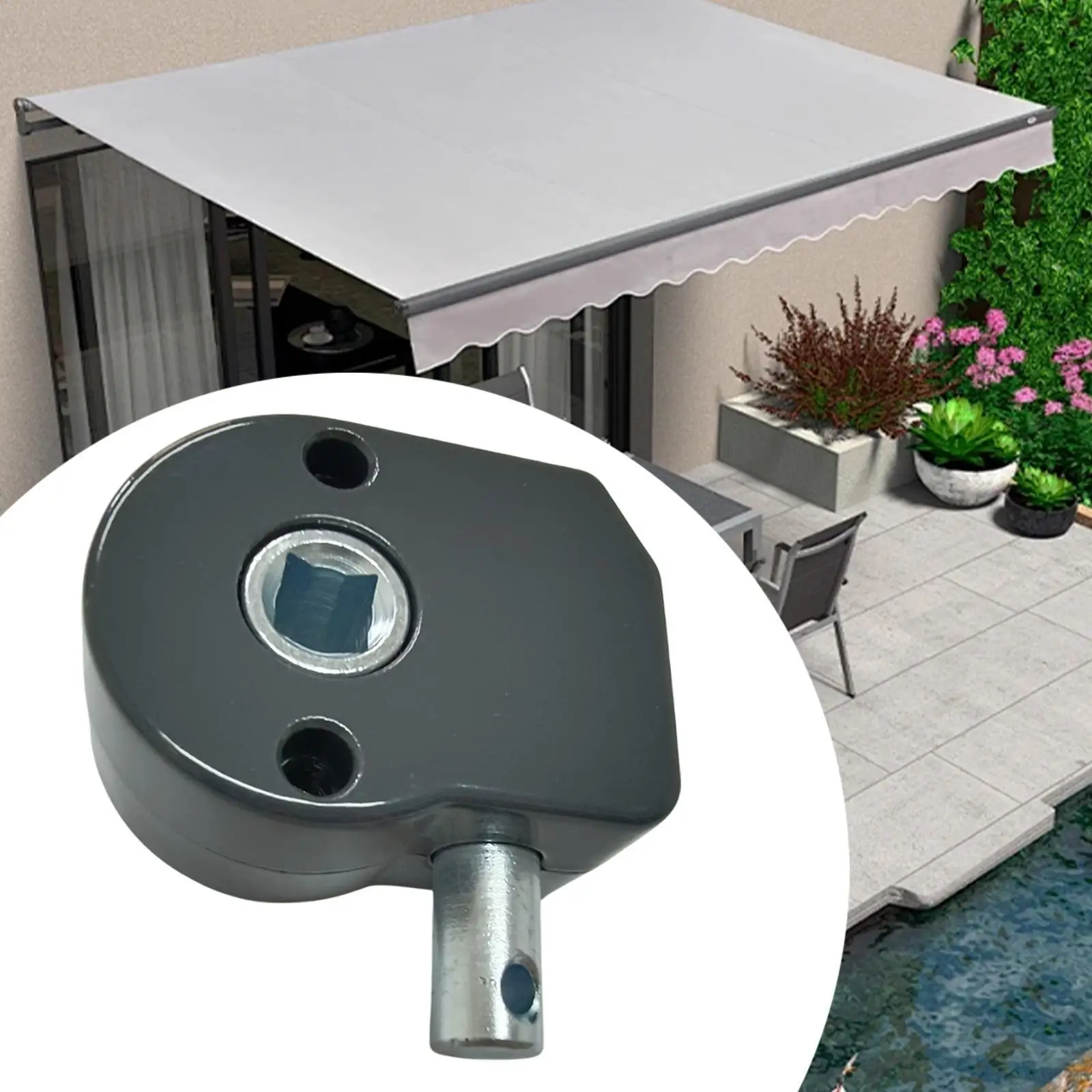 Patio Canopy Awning Gearbox Crank Gear, Accessories Drive Worm Gear for Courtyard, Sunshade, Apartment, Backyard, Manual Blinds