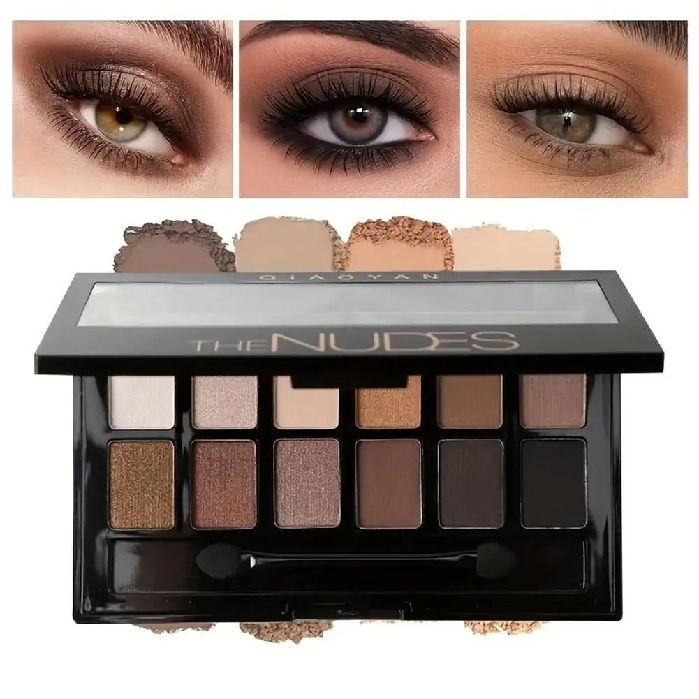    12 cores fosco sombra placa terra cor perolado fosco à prova dwaterproof água sombra natural multicolorido iniciante sombra t j5a9