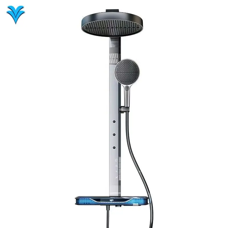 

Gun Ash Constant-temperature Shower Head Set, All-copper Bathroom Shower Head, Pressurized Top-spray Rain Shower for Home Use