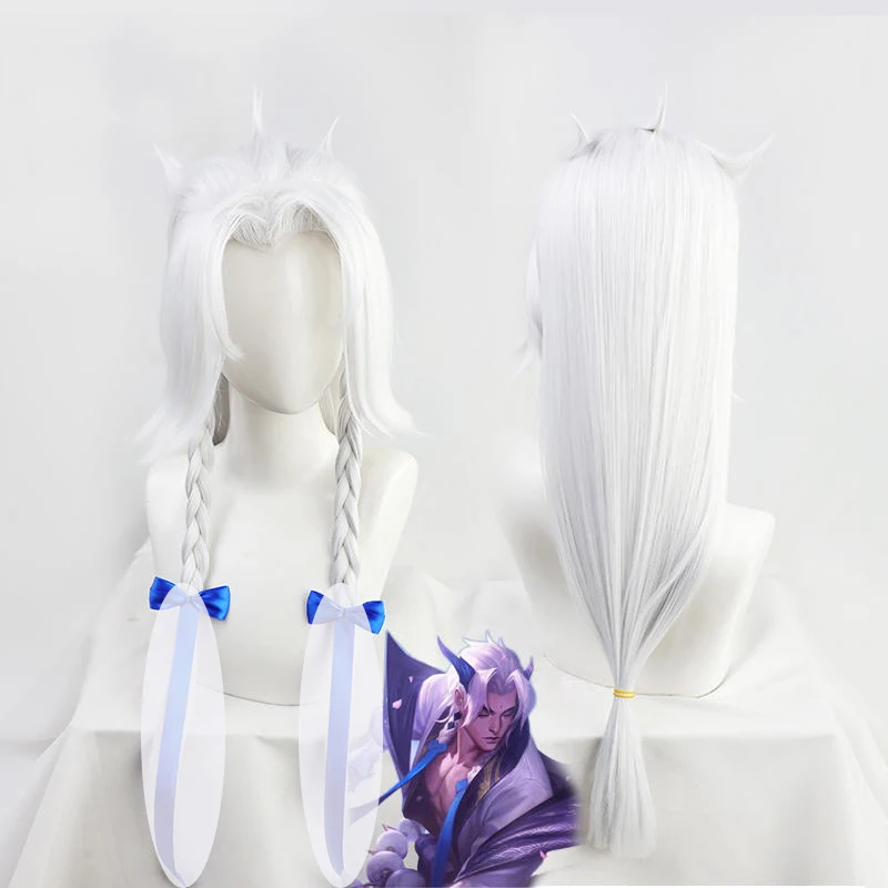 أزياء كوسبلاي جيم سبيريت بلاسم يون التأثيرية أزياء شعر مستعار أقراط قرون أغطية الرأس للرجال حفلة الهالوين كرنفال لعب الأدوار الزي عالي B