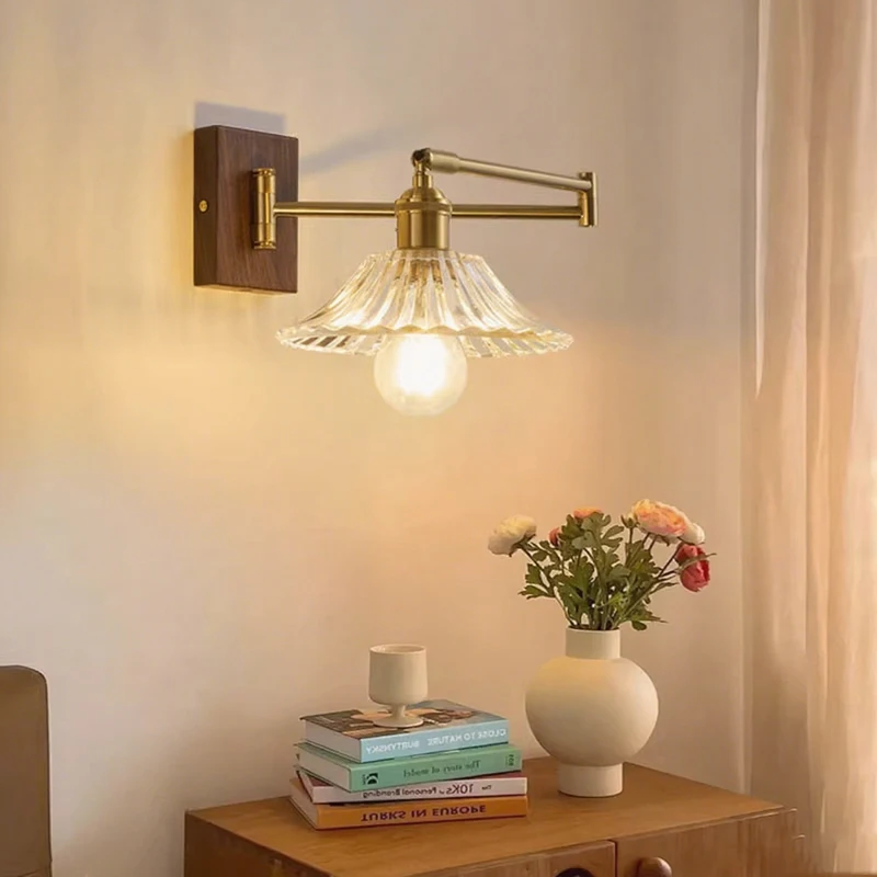

Mid-Century Flexible Arm Wall Lamp Wabi Sabi Retro Vintage Telescopic Rotatable Foldable for Bedside Living Room Study Home Deco