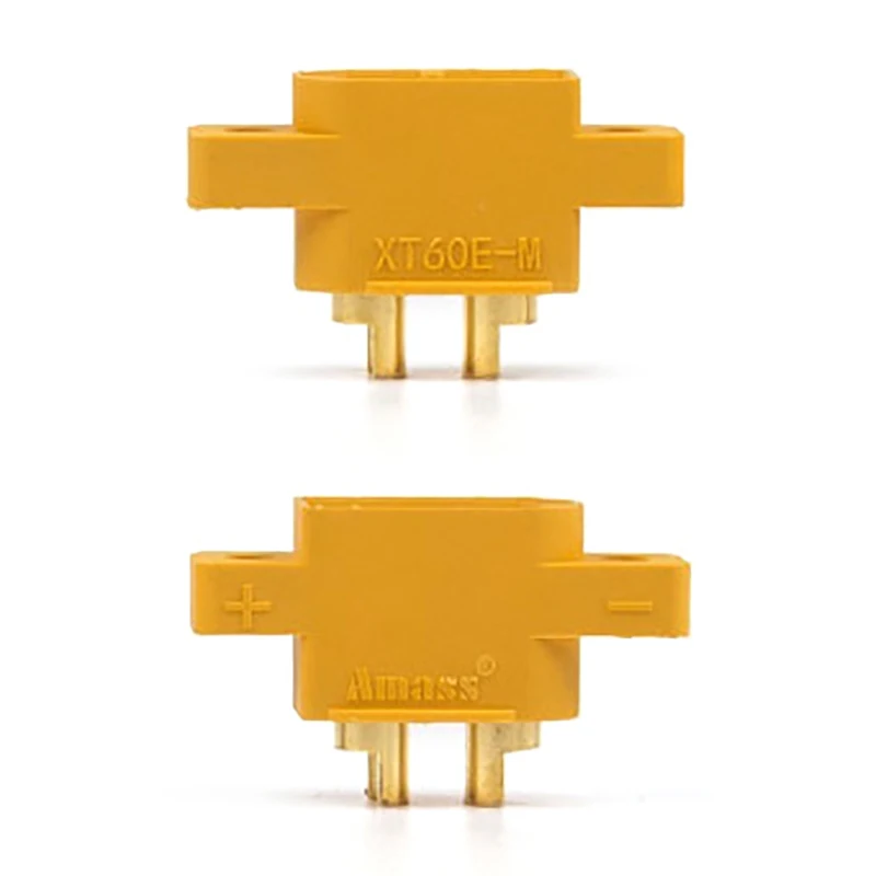 B*New 5pcs Yellow  XT60E-M Mountable XT60 Male Plug Connector Model Aircraft Power Battery Plug Fixed Version Male XT60E1-M