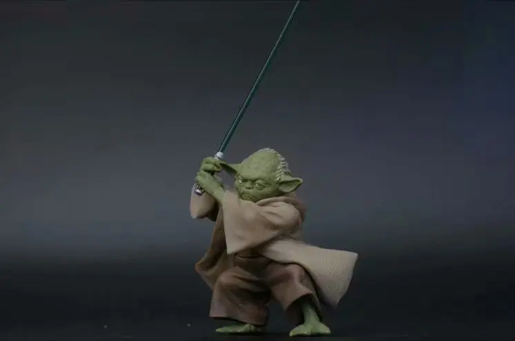 13cm Plastic Star Wars Mandalorian Master YODA with Sword Action Figure Toys - view 4