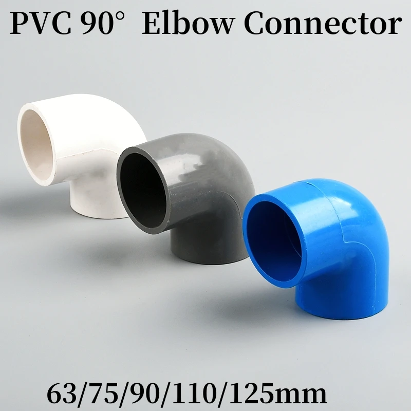 

1PC 63/75/90/110/125mm PVC 90 Degree Elbow Connectors Aquarium Fish Tank Feedwater Joint Garden Irrigation Tube Fitting Adapter