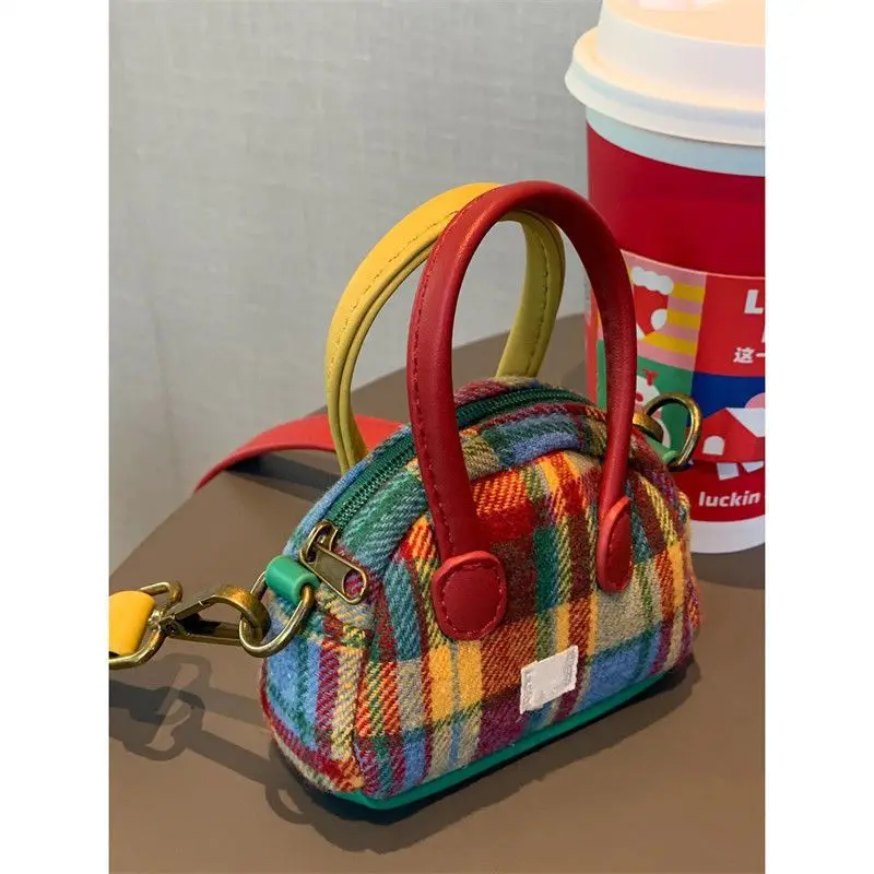 Rot Plaid Mini Handtaschen Mode Designer Retro Kleine Umhängetaschen frauen Tasche Dame Schulter Messenger Taschen Nette Lippenstift Beutel