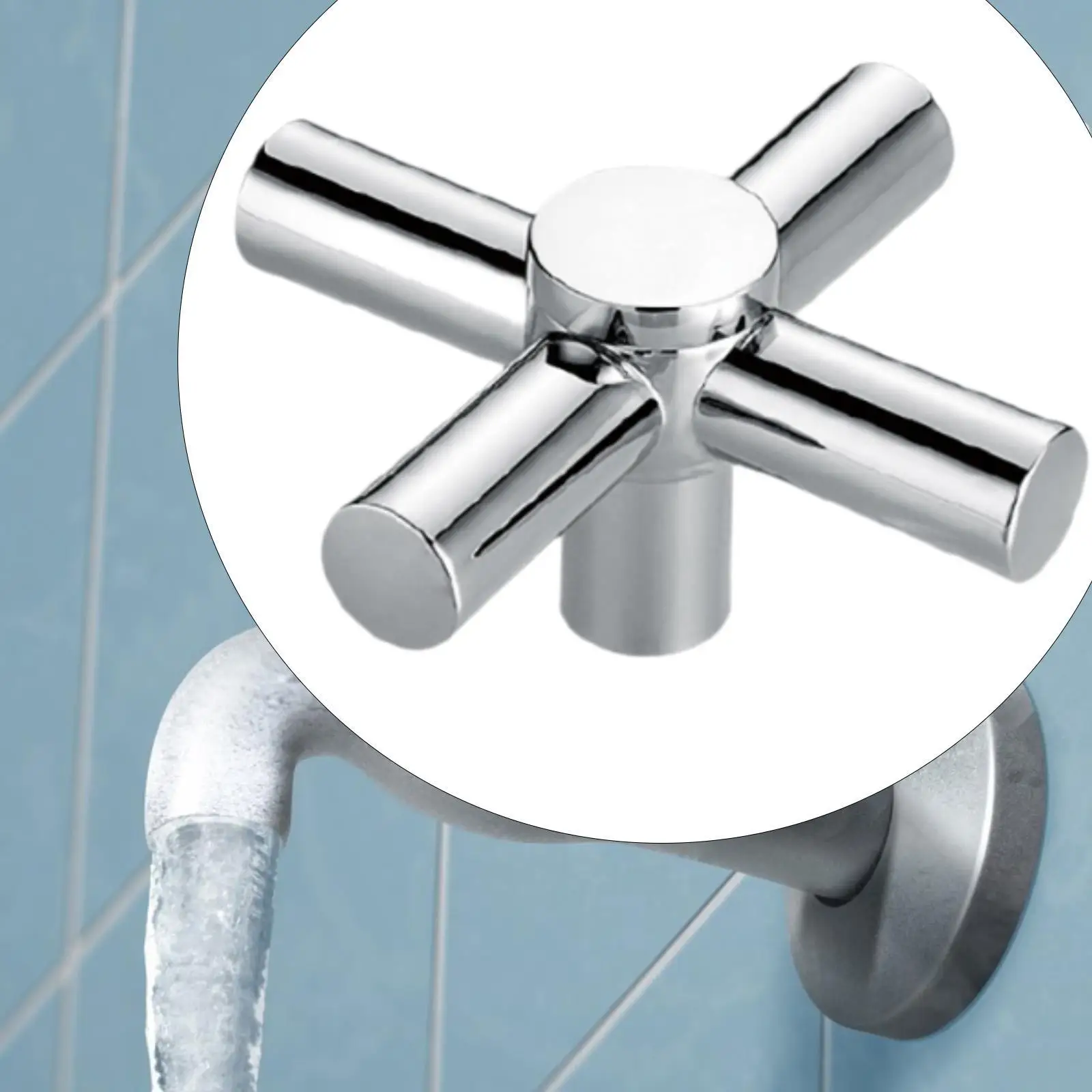 Faucet Handle Faucet Knob Plumbing Accessory Easily Install Cross Handle Zinc Alloy for Bathtub Sink Bathroom Washroom Shower