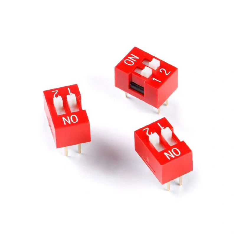50PCS 2-position direct insertion DIP switch 2.54mm spacing DIP switch DSWB02LHGET 5 pieces