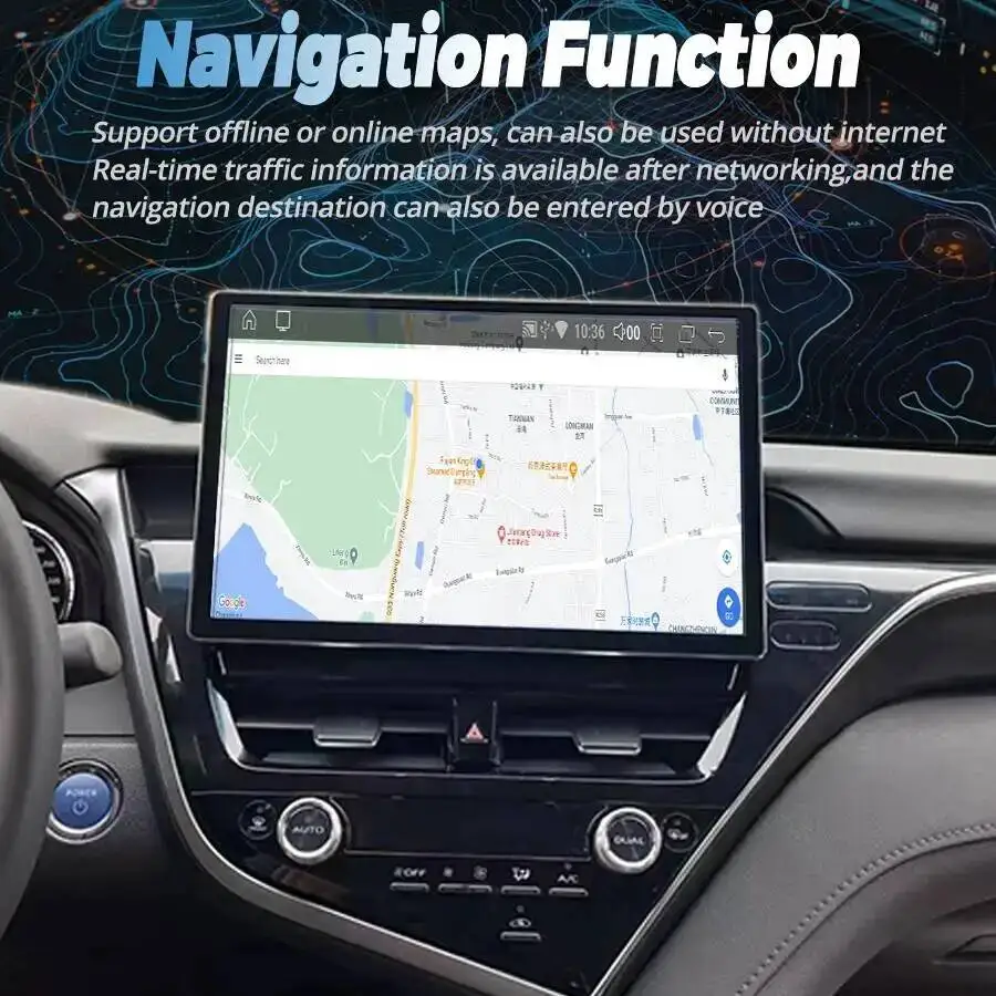 13,3-дюймовый экран с Android Auto, 4G, Wi-Fi, Bluetooth, радио для Toyota Camry 2021-2022, беспроводной CarPlay, GPS, мультимедийный проигрыватель, аудиосистема