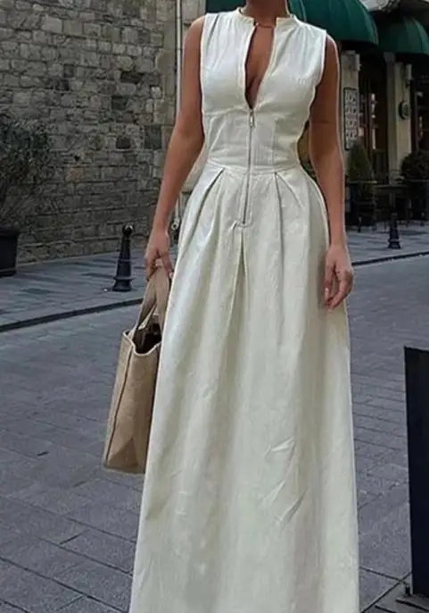 

Women's Elegant High-End Zipper Long Dress Autumn Winter 2025 Fashionable Gown for Special Occasions
