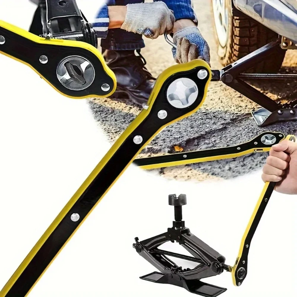 Car Labor-saving Wrench Tire Cross Hexagon Extended Joystick Jack Lifting Effortless Joystick 360 Degree Rotation Handle Tools image 5